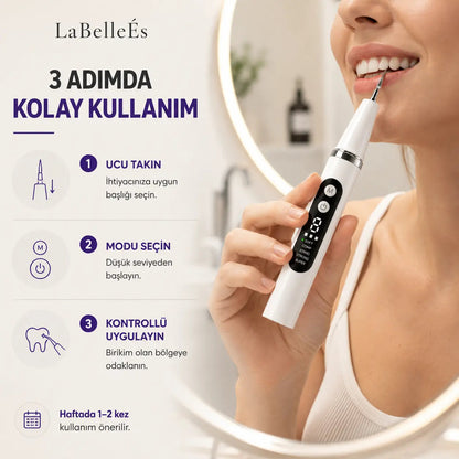 LaBelleÉs SmilePro™ Ultrasonik Diş Taşı Temizleyici – 5 Modlu LED’li Profesyonel Bakım Cihazı