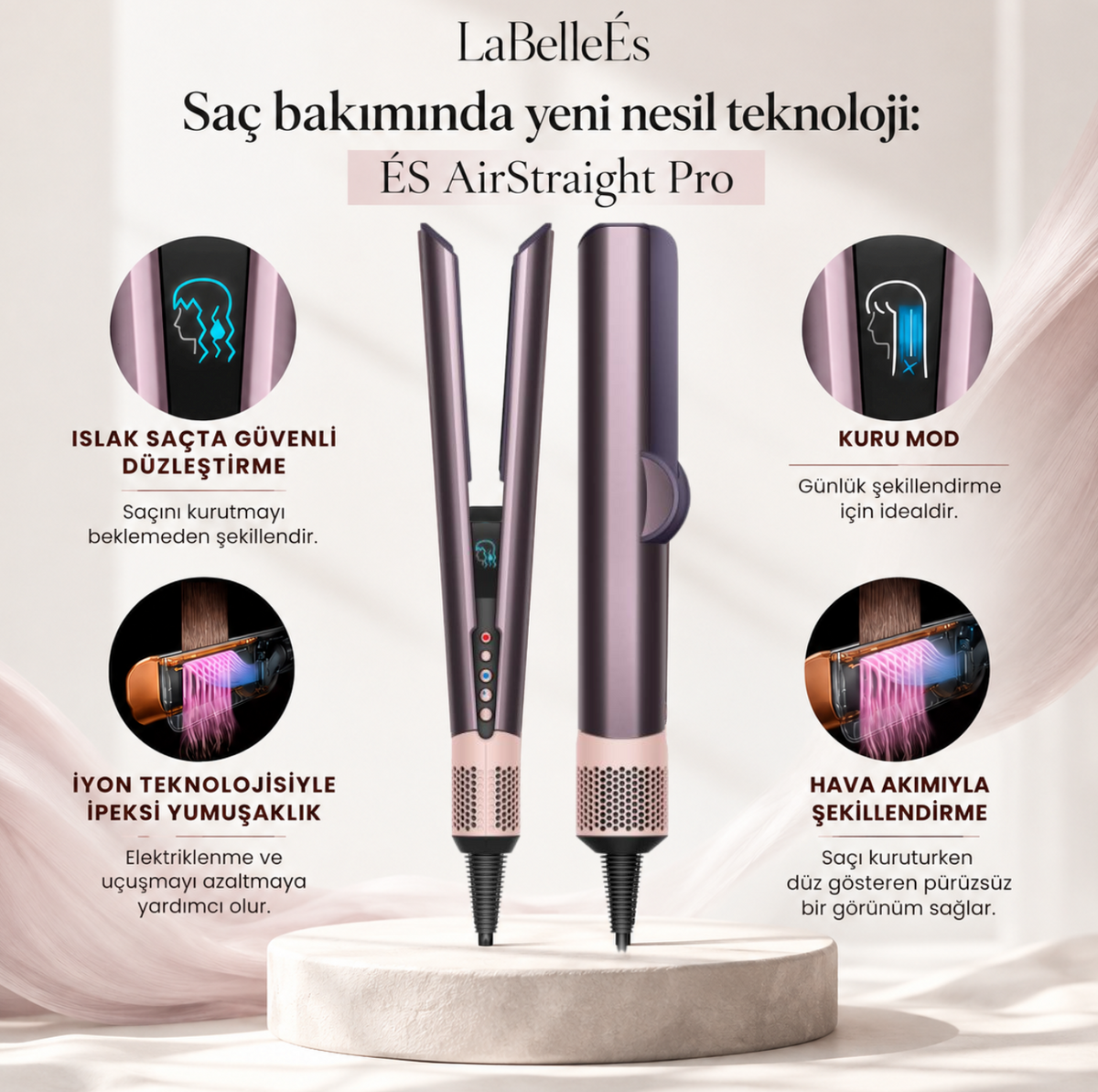 ÉS AirStraight Pro™ - Hava Akımlı Saç Düzleştirici