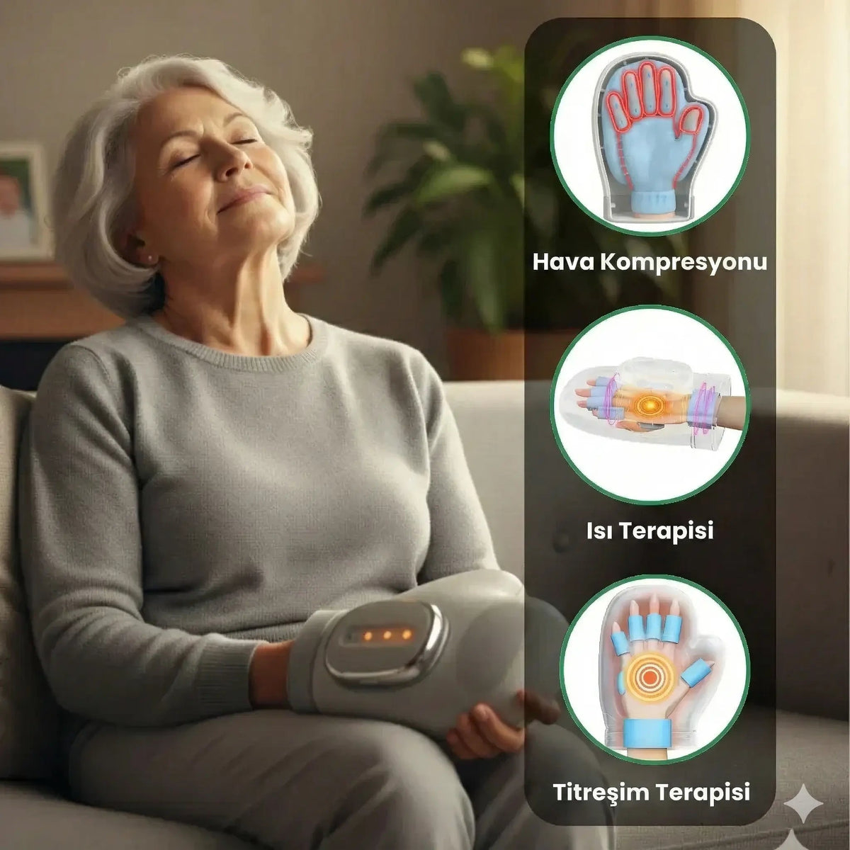 HandCare Pro™ El Terapisti - Isıtmalı ve Akıllı Kompresyonlu El Masaj Aleti