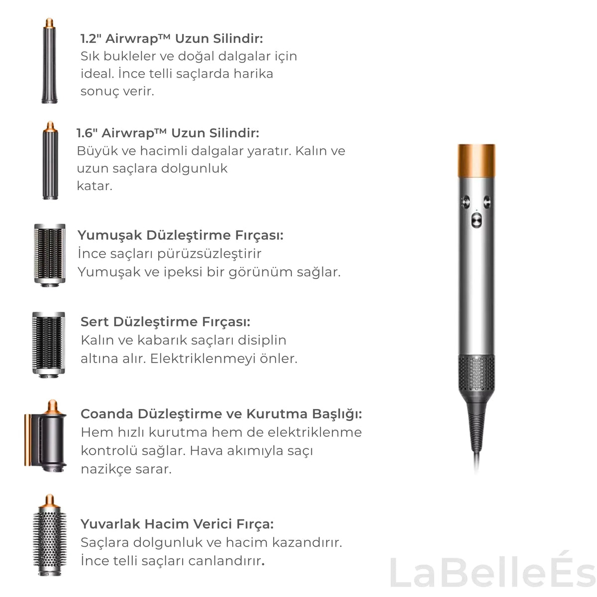 Saç Şekillendirici ÉS AirWrap Pro Long | 6 Başlıklı Profesyonel Set