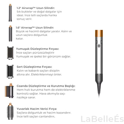 Saç Şekillendirici ÉS AirWrap Pro Long | 6 Başlıklı Profesyonel Set