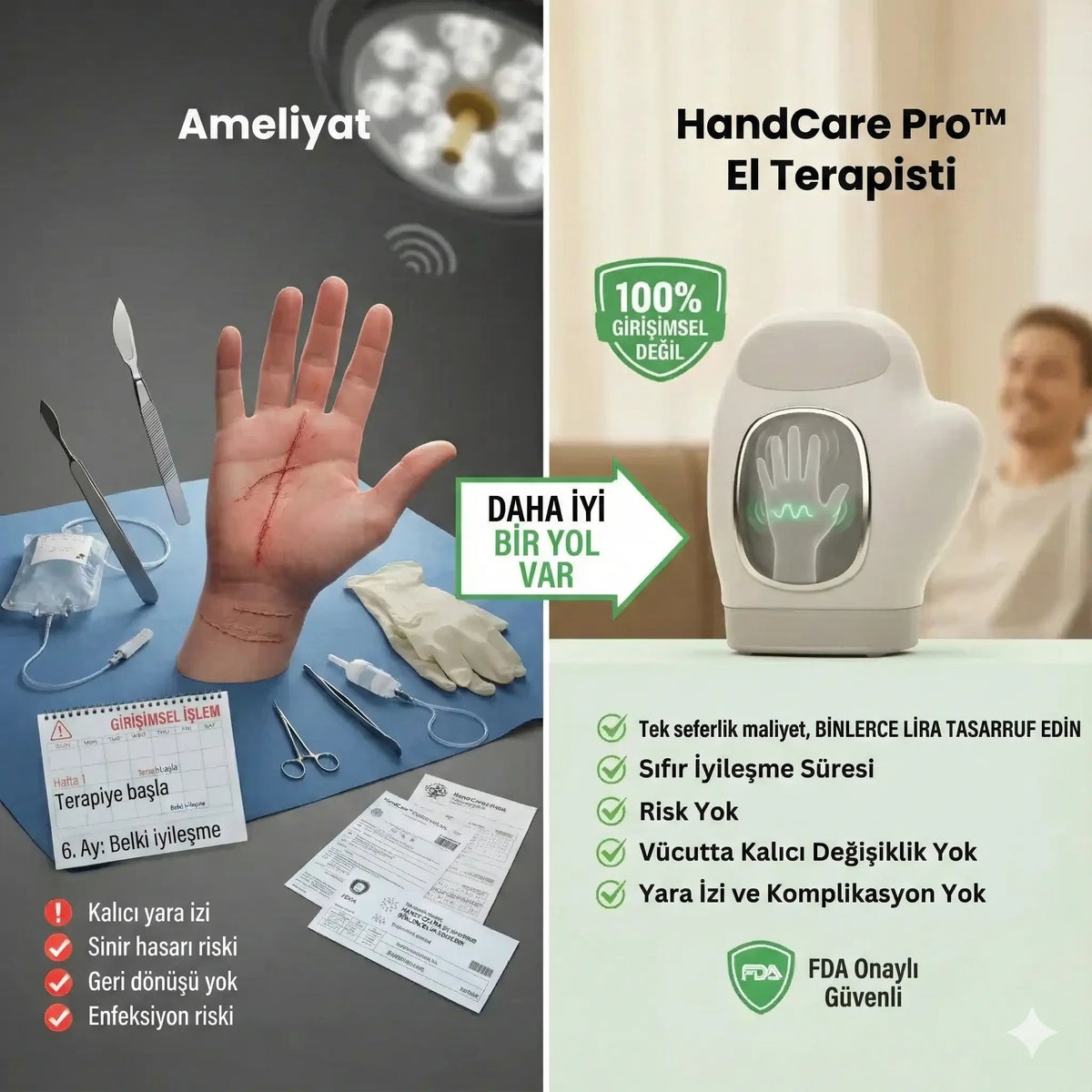 HandCare Pro™ El Terapisti - Isıtmalı ve Akıllı Kompresyonlu El Masaj Aleti